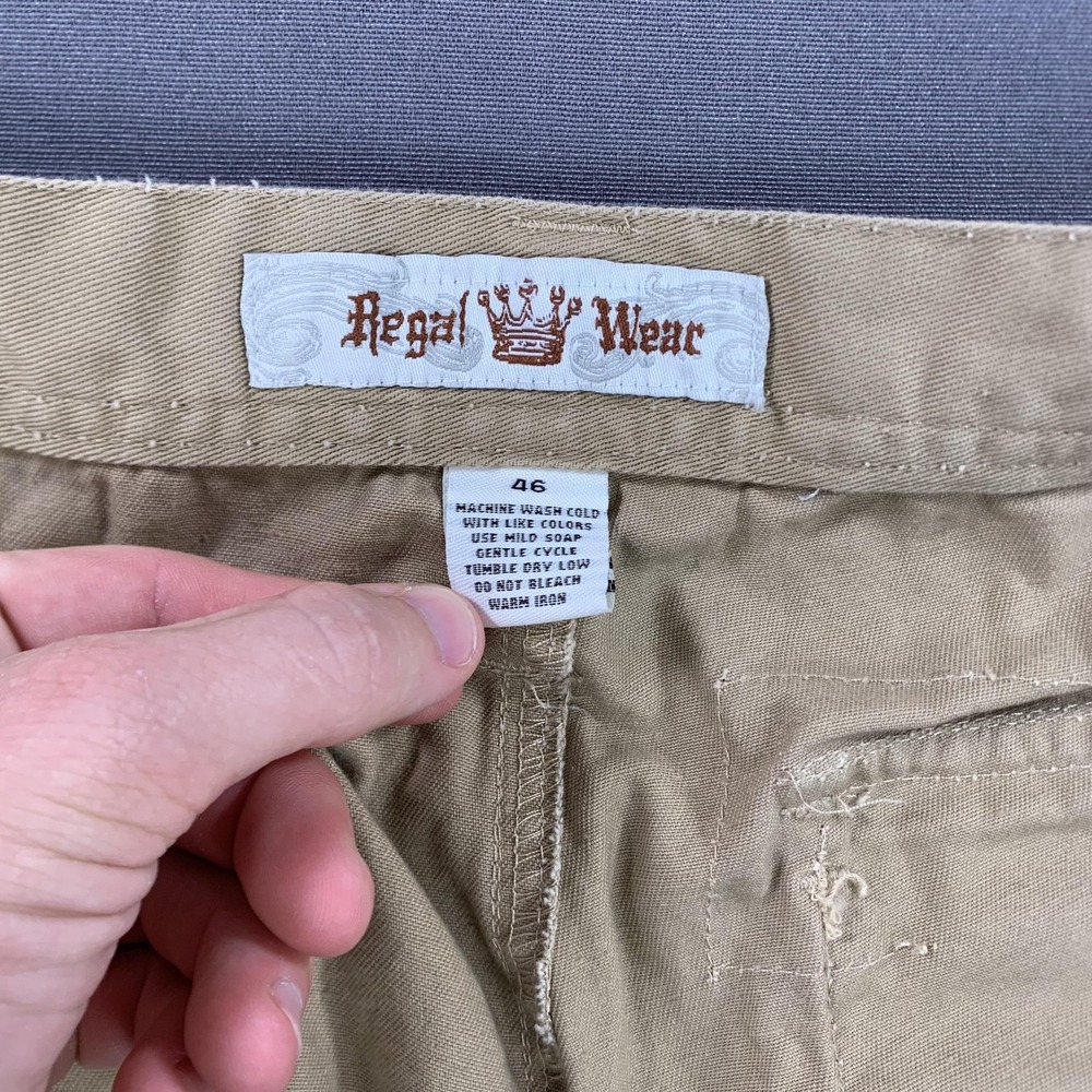 Regal Wear Cargo Shorts Mens 46 Khaki Belted Utility Pockets Y2K Baggy Hip Hop - Picture 12 of 16